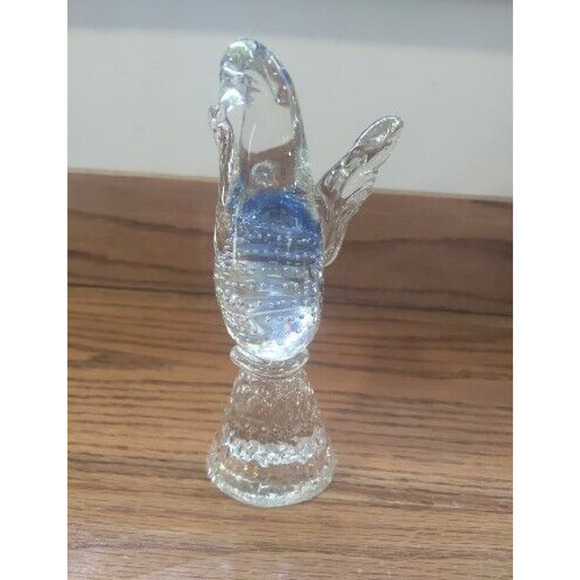 Murano Art Glass Dove Bird On Pinecone Vtg Controlled Bubbles Figure Sculpture - Picture 1 of 5